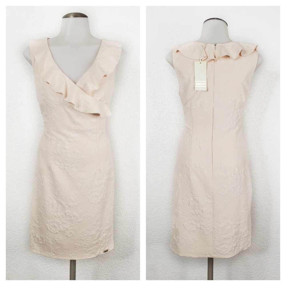NEW | Biscuit | Floral V-Neck Ruffle Trim Dress